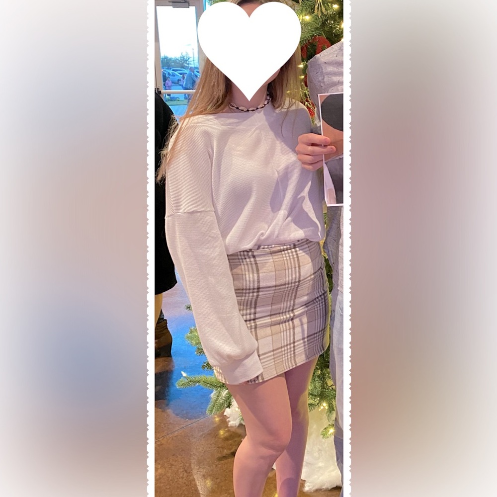 SHEIN Cream/Tan/Brown Mini Skirt - Size S